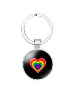 Wholesale Gay Pride LBGT Accessories Keyring Rainbow Love Heart 