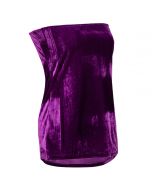 Purple Velvet Strapless Top