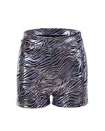 Holographic Zebra Print Hotpants