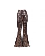 Holographic Snake Print Flares