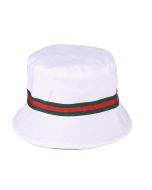 Wholesale bucket hat sun hat red and green stripe white hat
