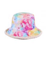 Wholesale reversible Sherpa lined corduroy bucket hat multi coloured 