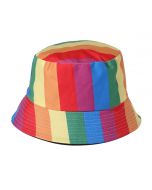 Wholesale stripy gay pride bucket hat