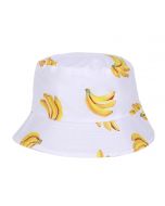 Wholesale white bucket hat with banana print