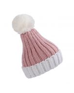 Wholesale bobble hat pink and cream