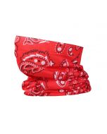 Red Paisley Snood Type Face Mask