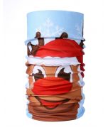Christmas Snood Type Face Mask With Reindeer and Santa Hat MS18