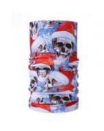 Christmas Snood Type Face Mask With Skull Wearing Santa Hat MS28