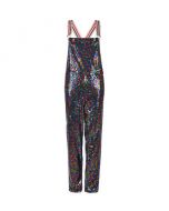 Long Rainbow Sequin Dungarees