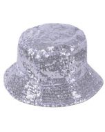 Silver Sequin Bucket  Sun Hat