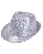 Silver Sequin Trilby Hat