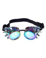 Neon Chrome Kaleidoscope Steampunk Goggles