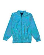 Turquoise Holographic Bomber Jacket