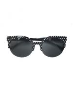 Black half frame polka dot sunglasses