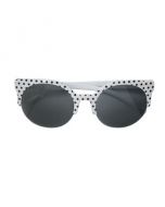 White half frame polka dot sunglasses.