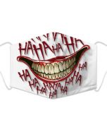 Wholesale washable 3 layer face mask with 2 free 5 layer filters and plush packaging.  Wholesale Halloween face mask with teeth design.