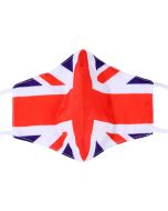 Union Jack Print, 3 Layer, Adjustable Face Mask With Free Filters and Plush Packaging