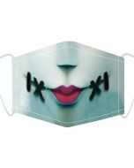 3 Layer, Adjustable Face Mask With Free Filters and Plush Packaging. Stitch Mouth Print.