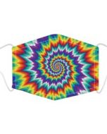 Bright Spiral Print, 3 Layer, Adjustable Face Mask With Free Filters and Plush Packaging
