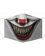 Wholesale 3 Layer Face Mask With Free Filters And Plush Packaging.  Horror Clown Print.