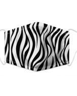Wholesale washable 3 layer face mask   This wholesale face mask has  zebra print  These wholesale cotton face masks come with adjustable elastic and the plush packaging 