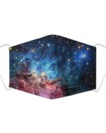 Galaxy Print 3 Layer, Adjustable Face Mask With Free Filters and Adjustable Packaging.