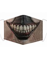 Horror Smile Print, 3 Layer, Adjustable Face Mask With Free Filters and Plush Packaging.