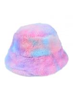 Wholesale Fluffy Bucket Hat in Rainbow Print