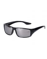 Black Wrap Sunglasses with Silver Lens