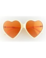Wholesale heart shaped sunglasses with cream frame and orange lens