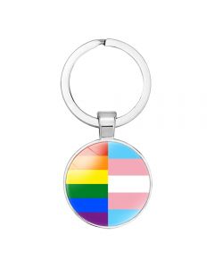 Wholesale Gay Pride Keyring With Transgender Stripes Too