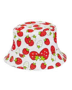 Wholesale strawberry print bucket hat wholesale sun hat