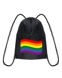 Wholesale gay pride flag draw string bag tote bag