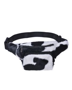 Wholesale fluffy cow print bum bag, wholesale bumbags