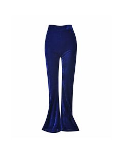 These wholesale blue velvet flares are very popular and and make great wholesale festival wear.  The wholesale velvet flares are available in a range of colours and two sizes.