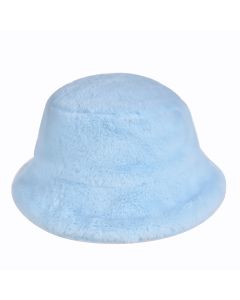 Wholesale Fluffy Bucket Hat In Baby Blue