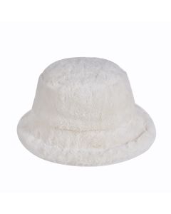 Wholesale Fluffy Bucket Hat In Cream Colour