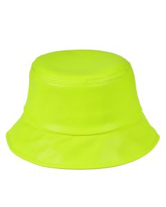 Neon Yellow PU Bucket Hat