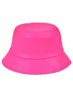 Neon Pink PU Bucket Hat