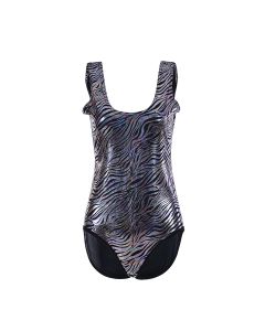 Holographic Zebra Print Swim Suit