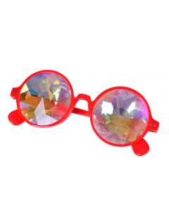 Round Kaleidoscope Glasses In Red