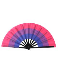 HUGE BISEXUAL PRIDE cracking fan.  33cm x 66cm.  Makes satisfying noise on opening and closing.  Big craze ATM!