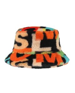 Wholesale Faux Fur Bucket Hat With Alphabet