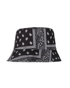 Wholesale Black Paisley Print Bucket Hat