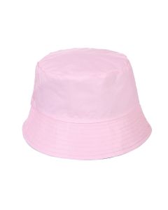 Wholesale Kids bucket hat in baby pink.  These baby pink wholesale kids sun hats are foldable, washable and functional wholesale sun hats.