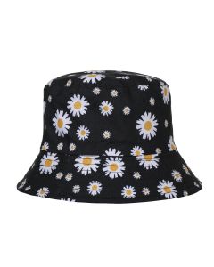 Wholesale Black Daisy Print Bucket Hat Sun Hat
