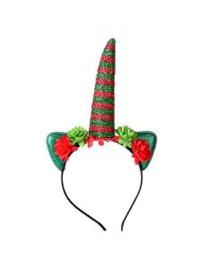 Christmas Red and Green Unicorn Headband
