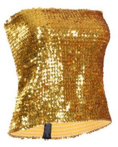 Gold Sequin Strapless Top