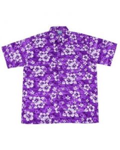 Floral Hawaiian Shirt Purple