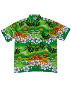 Hawaiian Shirt With Palm Tree Green
